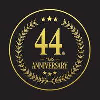 vetor de ilustração de logotipo de 44º aniversário de luxo.