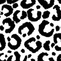 padrão sem emenda preto e branco de pele de leopardo. vetor