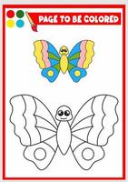 livro de colorir para crianças. borboleta vetor