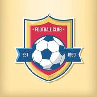 logotipo de futebol com design vetorial de fundo de escudo impressionante vetor