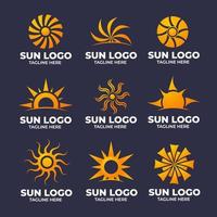 logotipo moderno do sol vetor