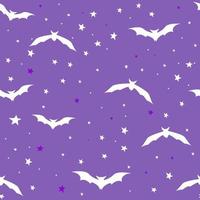 padrão sem emenda de morcego bonito de halloween, design de crianças de férias. silhueta decorada com estrelas, simples. ilustração vetorial vetor