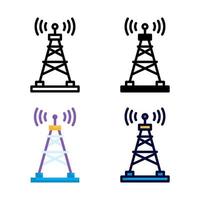 coleção de estilo de conjunto de ícones de telecomunicações vetor