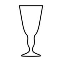 ilustração em vetor linha copo bebida vazia. vidraria de pictograma simples para cozinha e símbolo de cálice fino. copo de vidro de contorno isolado no branco. esboço de design plano de copo de bebida. copo de linha simples