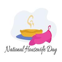dia nacional da dona de casa, ideia para cartaz, banner, panfleto ou cartão postal vetor