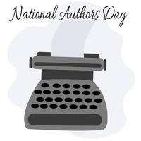 dia nacional dos autores, ideia para cartaz, banner, panfleto ou cartão postal vetor