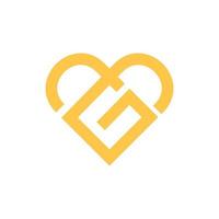letra g linha de amor logotipo de negócios moderno vetor