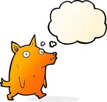 cachorrinho engraçado dos desenhos animados com balão de pensamento vetor