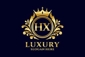 modelo de logotipo de luxo real de carta hx inicial em arte vetorial para projetos de marca luxuosos e outras ilustrações vetoriais. vetor