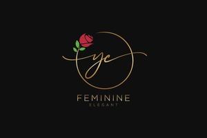 monograma de beleza de logotipo feminino inicial yc e design de logotipo elegante, logotipo de caligrafia de assinatura inicial, casamento, moda, floral e botânico com modelo criativo. vetor