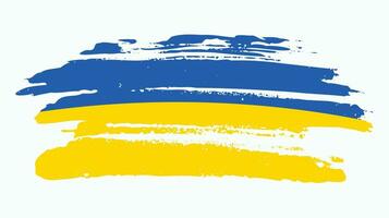 vetor de bandeira da ucrânia de textura grunge desbotada