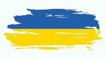 bandeira ucraniana de textura grunge desbotada colorida vetor