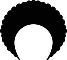 ícone de cabelo afro em fundo branco. sinal de cabeça encaracolada. símbolo de cabelo afro. estilo plano. vetor