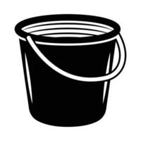 balde de limpeza retrô vintage. pode ser usado como emblema, logotipo, crachá, etiqueta. marca, pôster ou impressão. arte gráfica monocromática. ilustração vetorial. gravura em xilogravura vetor