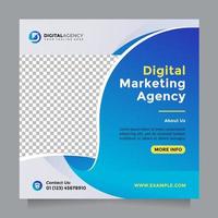 modelo de agência de marketing digital de ideia criativa post de mídia social e banner. promoção de banner quadrado de design vetorial com cor azul moderna vetor