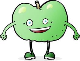 personagem de desenho animado maçã feliz vetor