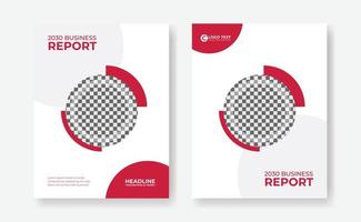 relatório anual de negócios vermelho, folheto de folheto, modelo de design de capa de livro vetor