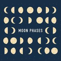 fases da lua plana vetor