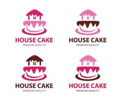 modelo de design de logotipo de bolo de casa criativa vetor