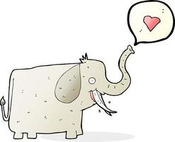 elefante de desenho animado com coração de amor vetor