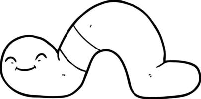 desenho de linha desenho animado desenho animado verme vetor