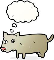 cachorrinho dos desenhos animados com balão de pensamento vetor