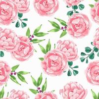 padrão de aquarela de flor de peônia rosa