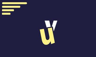 letras do alfabeto iniciais monograma logotipo uy, yu, u e y vetor