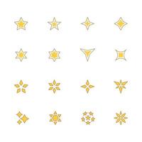 coleção minimalista de ícones de estrelas vetor