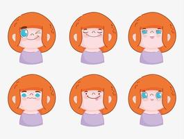 conjunto de emojis de menino vetor