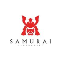vetor de design de logotipo de cabeça de samurai. modelo de logotipo de guerreiro samurai