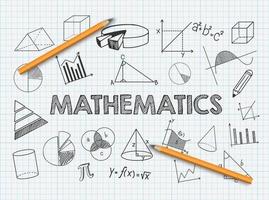 papel inscrito com fórmulas científicas e cálculos em física e matemática com um lápis. vetor