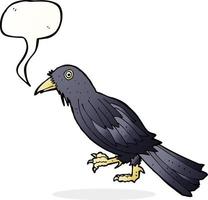 corvo de desenho animado com balão vetor