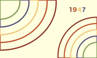 vetor abstrato colorido dos anos 40. papel de parede estilo retrô vintage com linhas, listras de arco-íris, formas geométricas. design de ilustração de cores dos anos 40 adequado para pôster, banner, decorativo, arte de parede