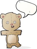 desenho animado ursinho de pelúcia com balão vetor