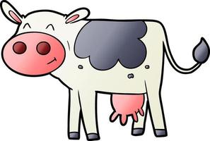 vaca de desenho animado feliz vetor