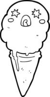 sorvete chocado dos desenhos animados vetor