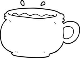 xícara de café quente dos desenhos animados vetor