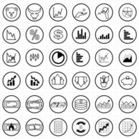 conjunto de ícones de negociação de ações