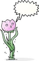 flor de desenho animado com balão vetor