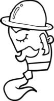homem de desenho animado usando chapéu vetor