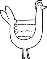 desenho de linha de desenho de frango vetor