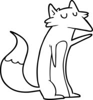raposa de desenho de linha de desenho animado vetor