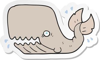 adesivo de uma baleia brava de desenho animado vetor