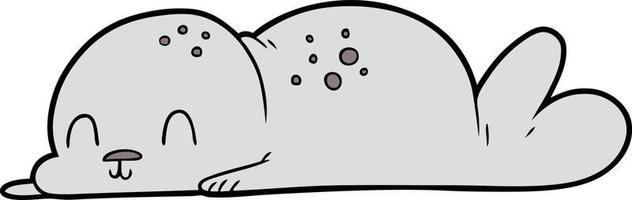 filhote de foca bonito dos desenhos animados vetor