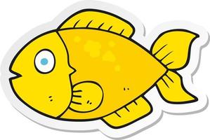 adesivo de um peixe de desenho animado vetor