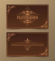 conjunto de cartão de floreio de ornamento vintage vetor
