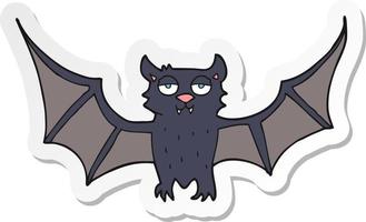 adesivo de um morcego de halloween de desenho animado vetor