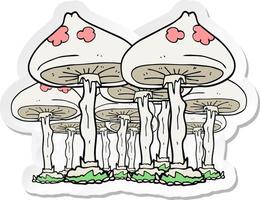 adesivo de cogumelos de desenho animado vetor