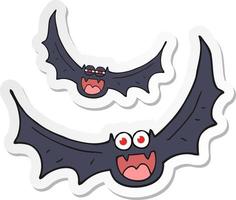 adesivo de um desenho animado de morcegos de halloween vetor